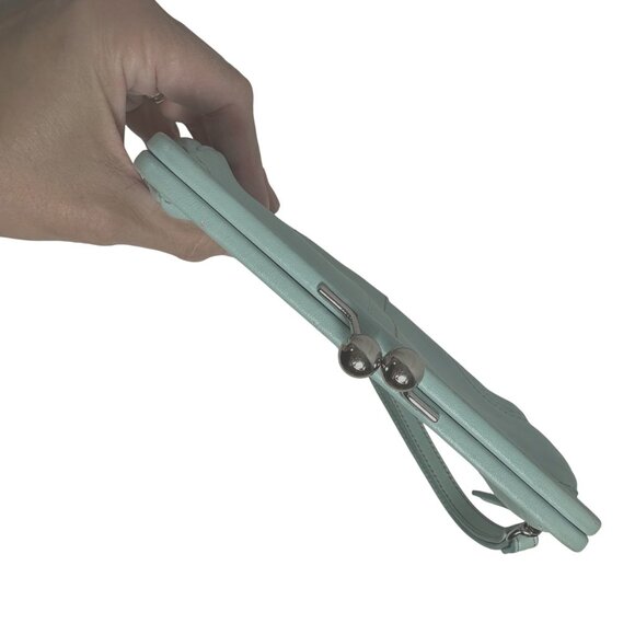 Vintage Coach SOHO Kiss Lock Change Purse Large Leather Framed Wristlet Dustbag - Picture 6 of 13